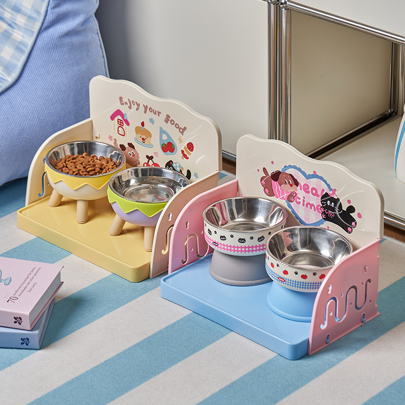 Plato de comedor para mascotas, mesa de comedor para gatos, mesa de comedor para perros pequeños y medianos, estante ajustable para mascotas, artículos para mascotas