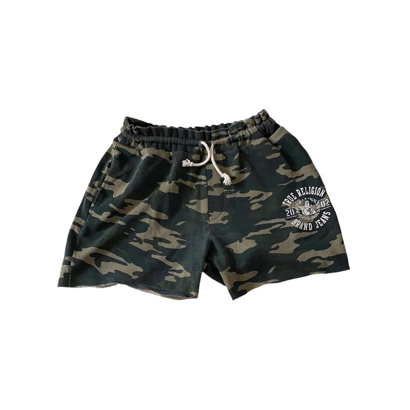 Cross-Border True Religion Shorts for Women, Printed Camouflage Casual Street Style Loose Drawstring Sports Shorts for Summer