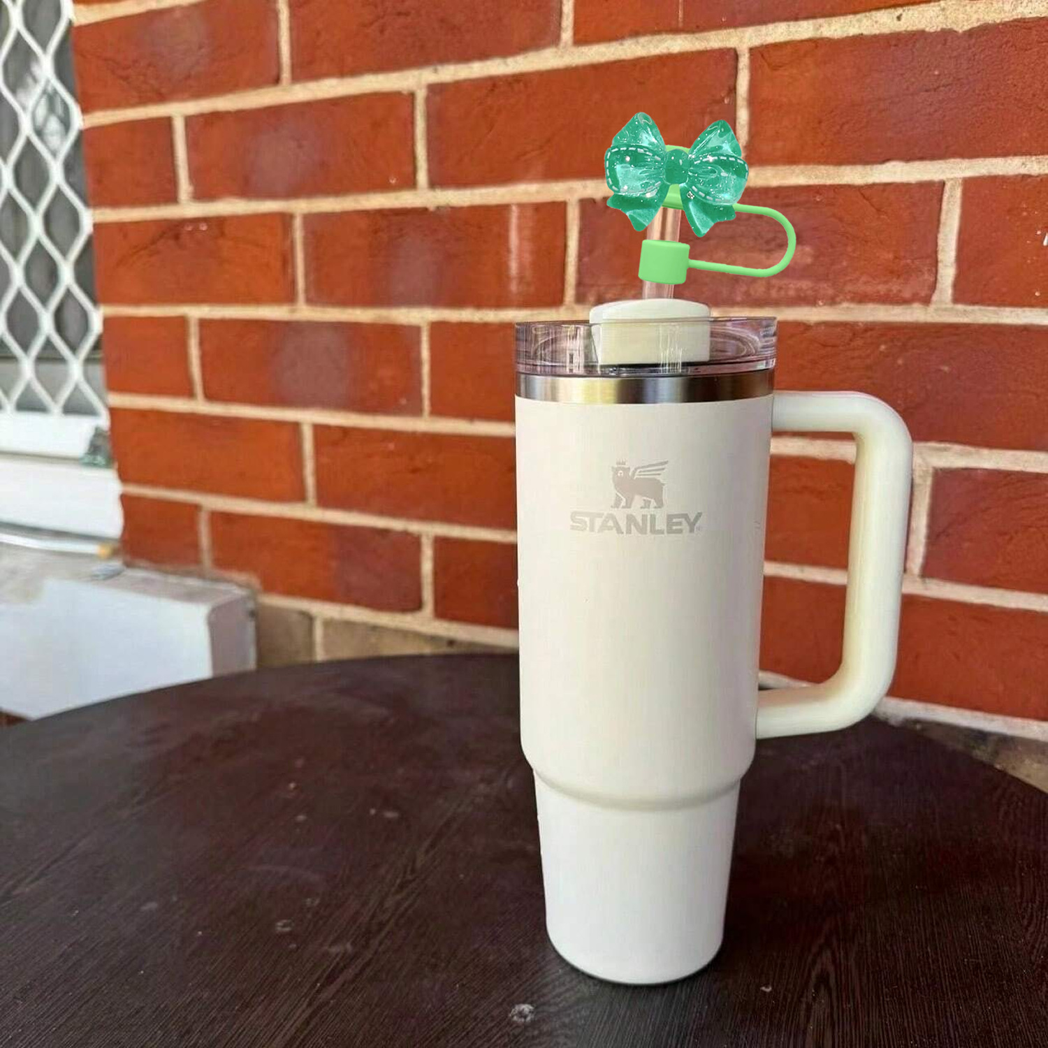 Cubierta de pajita de lazo transfronterizo 10mm nuevo producto tapón de polvo de pajita taza Stanley techo de pajita brillante de resina