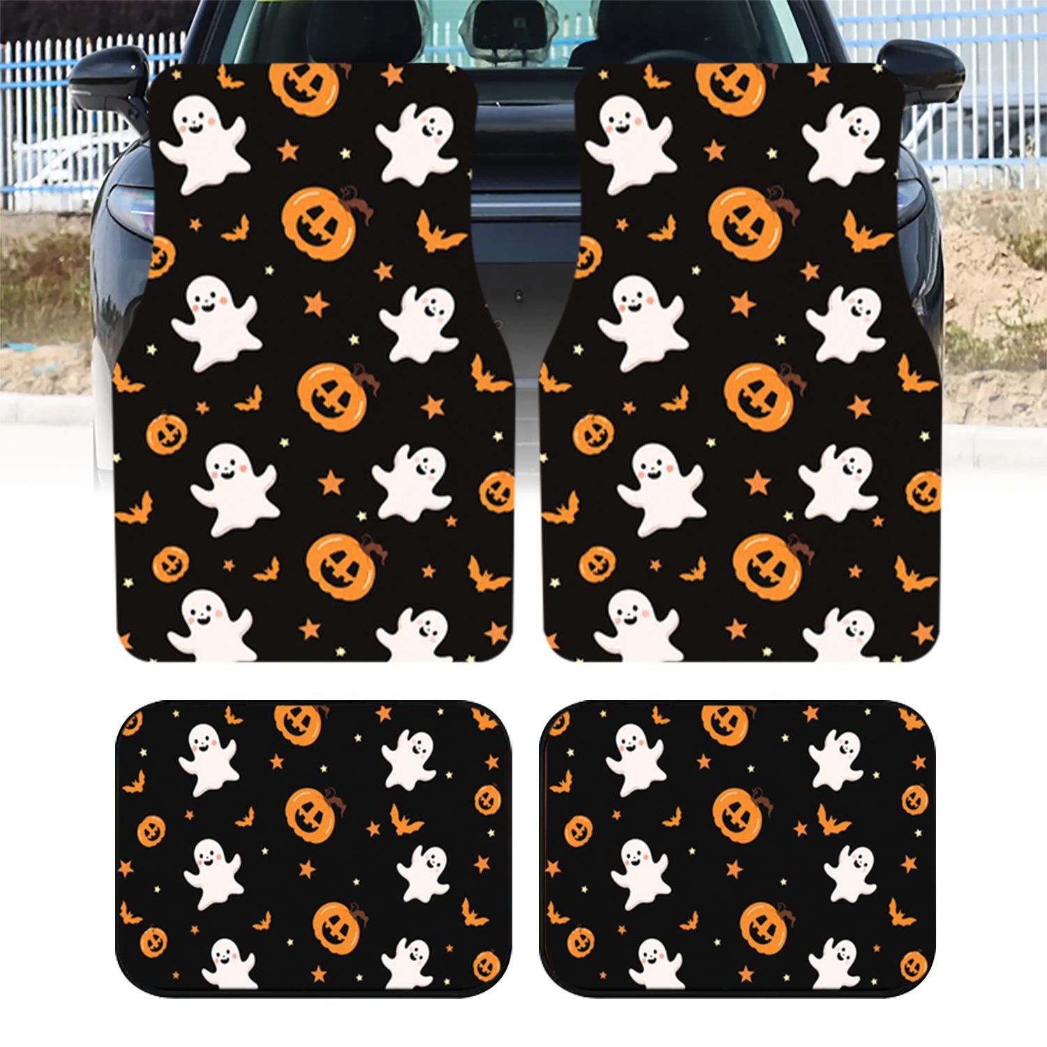 New cross-border Halloween-themed cartoon decorative car floor mats, easy to maintain and wear-resistant, available for drop shipping