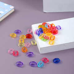 10 oval acrylic colored chain links, DIY plastic chain connectors, assembleable open-ended chain links for decorations