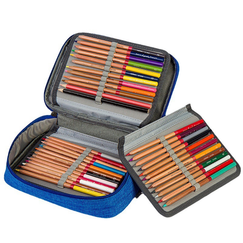 Estuche para lápices transfronterizo Estuche para lápices a prueba de agua caliente Amazon Estuche para lápices de dibujo de gran capacidad de 72 colores Papelería Bolso de arte para estudiantes