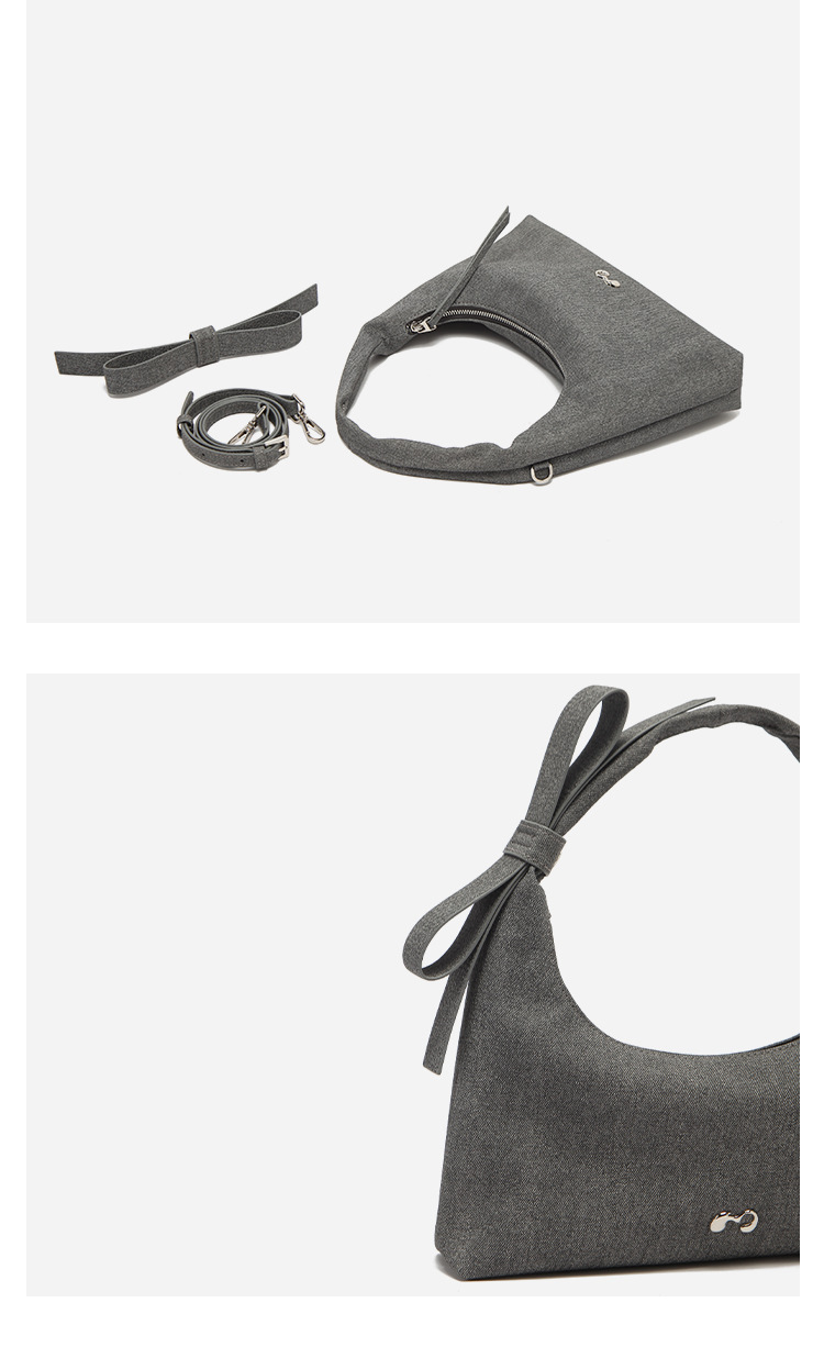 Borsa a mano da donna Bowknot Nicole Design, borsa a tracolla a mezzaluna_voghion.com