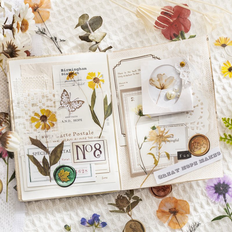 Pet flower fire paint sticker pack DIY handmade bookmark handbook…