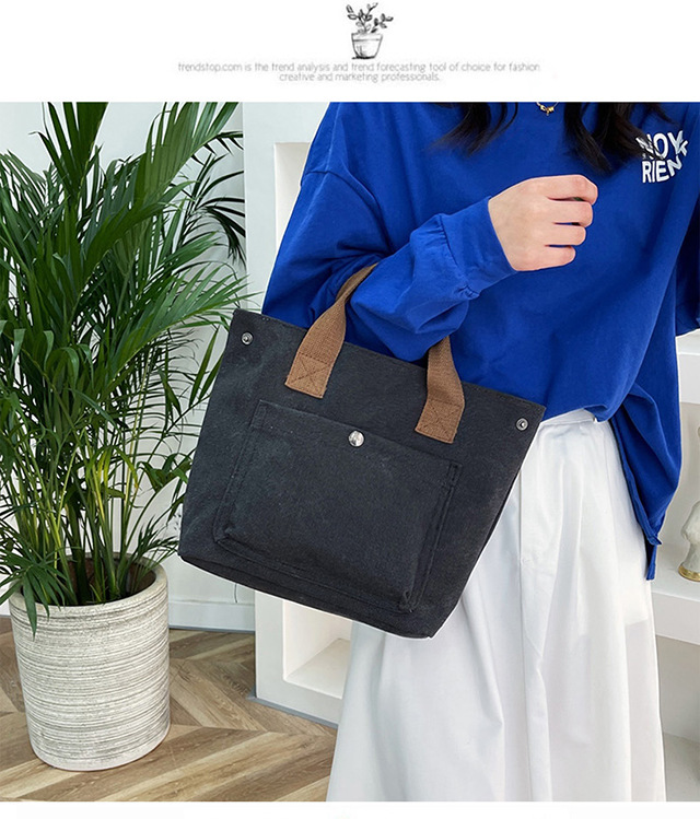 Forest-style artistic canvas handbag for women, 2022 Summer new retro small bag, simple tote bag, hand-held cloth bag undefined