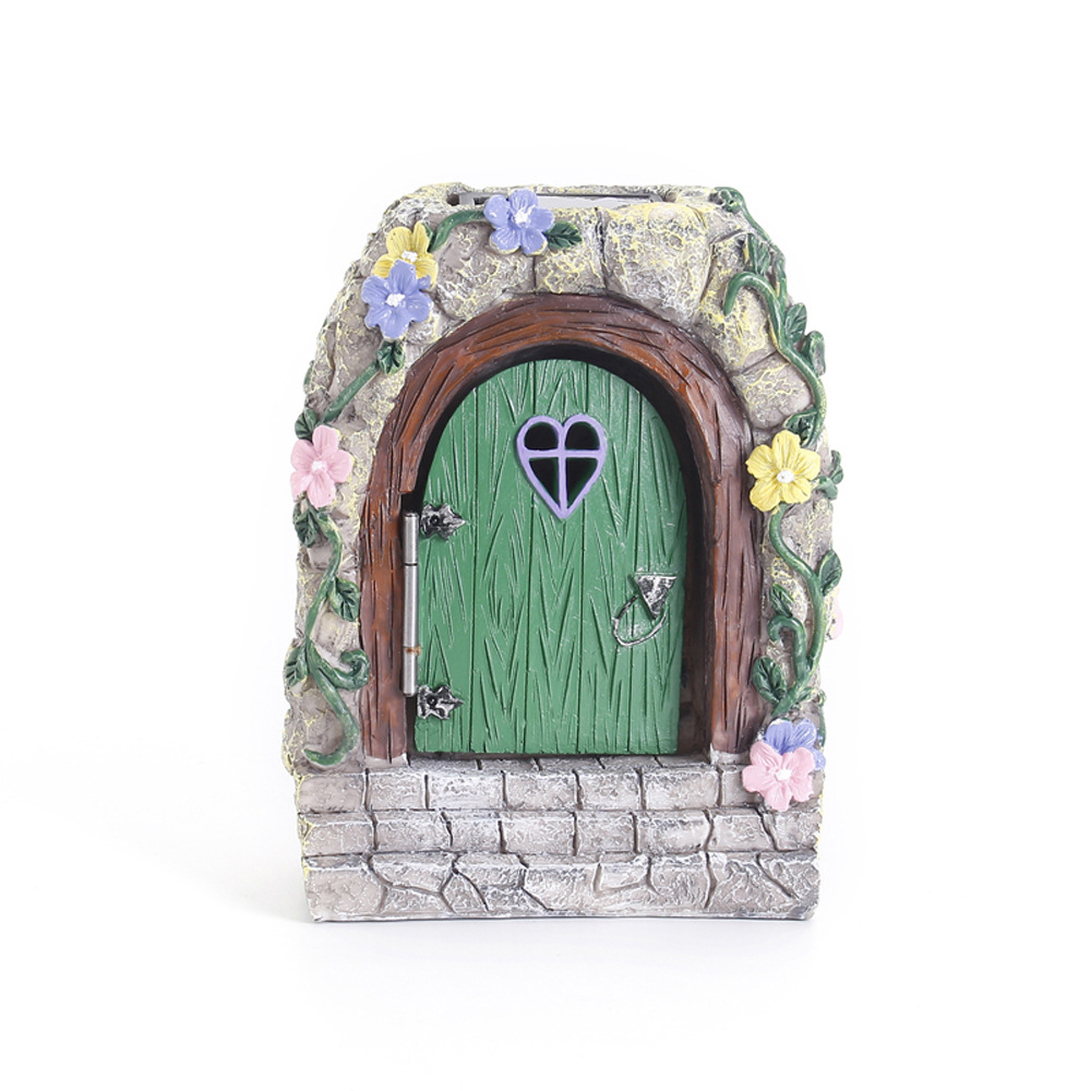 国境を越えた新しい階段妖精の花のドアソーラー中庭の装飾品パーソナライズされた屋外ソーラー装飾庭の装飾品