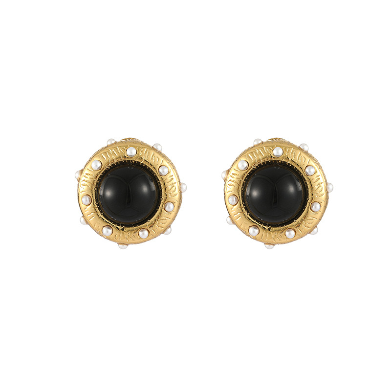1 Pair Quantity 1 Pair Retro Commute Geometric Plating Titanium Steel Ear Studs