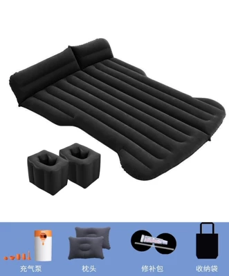 Tesla Model 3/Y Special Vehicle-mounted inflatable bed - two-purpose-for-trunk-and-rear-seat-black-tesla-with-wireless-dry-battery-pump-square-pier