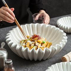 レストランの特色皿食器二重ハスの葉保温皿ホテルレース異形皿創意家庭用サラダ皿
