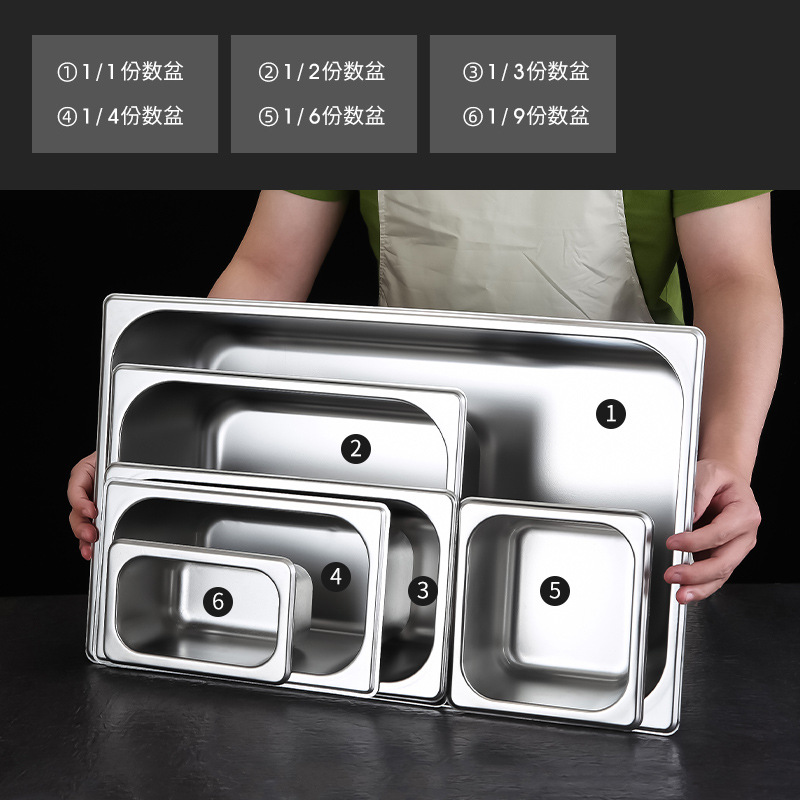 Recipiente Rectangular de Acero Inoxidable con Tapa para Camión de Comida y Mermelada