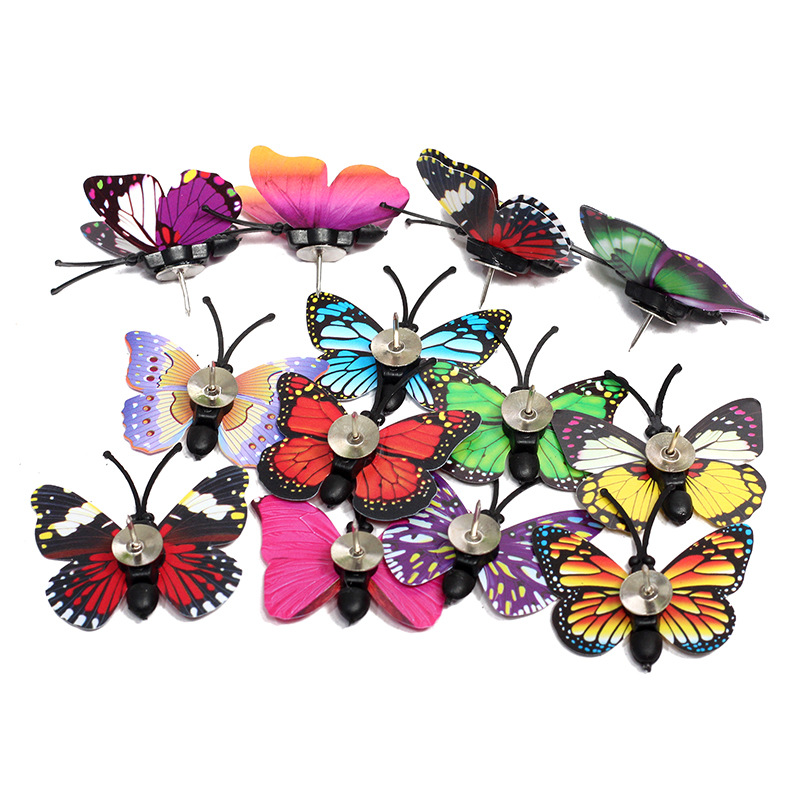 4cm color mezclado 30 unids embolsado simulación mariposa chincheta corcho foto pared decoración Push Pin color decorativo chincheta