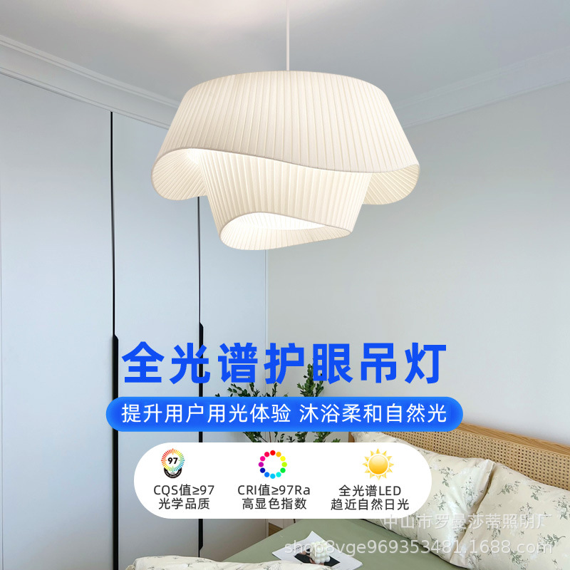 Estilo francés mediados de la antigua araña de estilo nórdico ins tela diseño arte modelado lámparas comedor dormitorio lámpara sala de estar lámpara principal