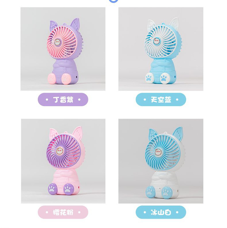 Nuevos dibujos animados USB pequeño ventilador mini exterior bolsa portátil ventilador dormitorio de estudiantes ventilador fresco
