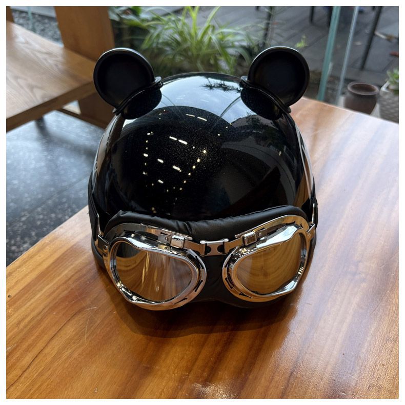 Helmet Retro Electric Motorcycle 3C Certified Four-Season Electric Vehicle Safety Helmet Summer Men's and Women's Half Helmet Motorcycle Trendy Brand