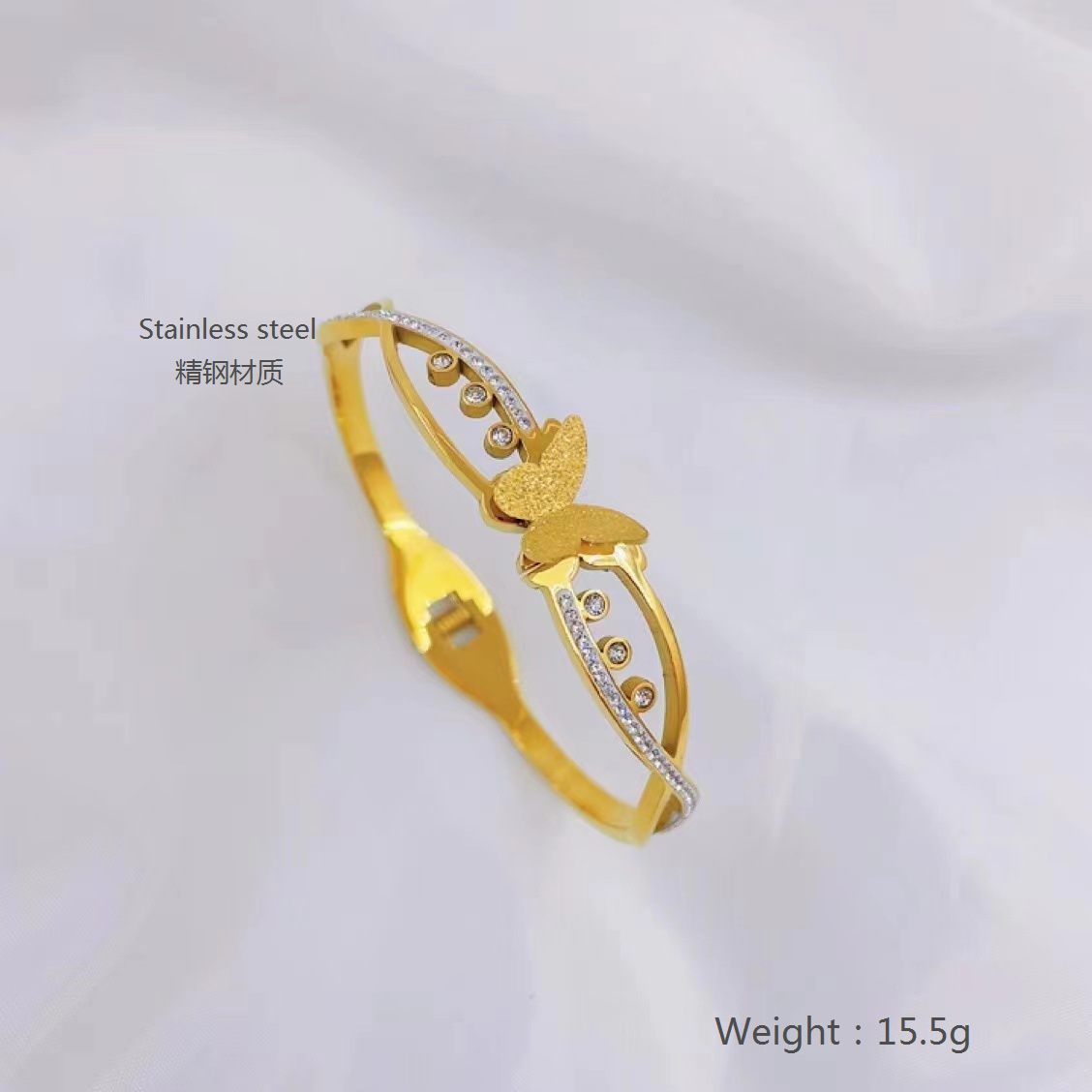 En stock fábrica directa Transfronteriza Popular electrochapado 18K pulsera de acero de titanio femenina personalidad no se desvanece moda nicho moda