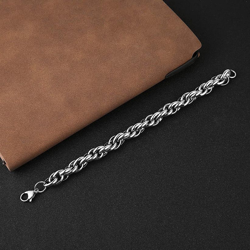 10g Weight Bracelets, Necklace Classification 1 Piece Quantity Daily, Street Occasion Stainless Steel, Titanium Steel Material Solid Color Pattern Men's Gender Plating Design Hip-Hop, Simple Style Style Hip-Hop Simple Style Solid Color Stainless Steel Titanium Steel Plating Men's Bracelets Necklace Men Cuff & Bangle 3