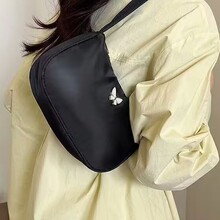 跨境简约女包时尚腋下包包2025新款纯色百搭单肩包休闲轻便手提包