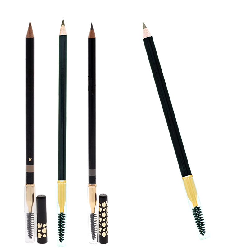 翠黛工厂定制矿物笔芯木质眉笔不晕染化妆师专业砍刀眉笔oem