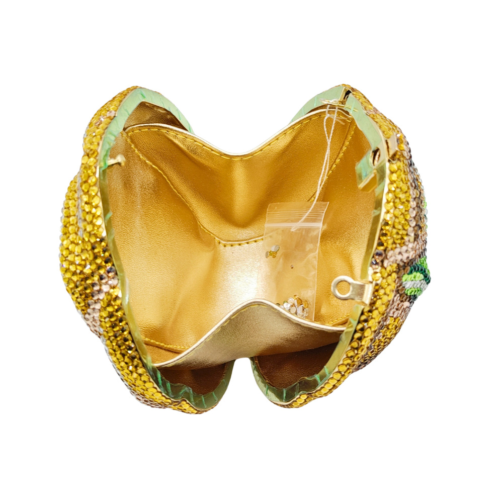 Túi clutch dạ hội đính kim cương hình hoa nổi 3D — màu đỏ, hoa hồng đỏ, vàng, bảy màu chi tiết 23