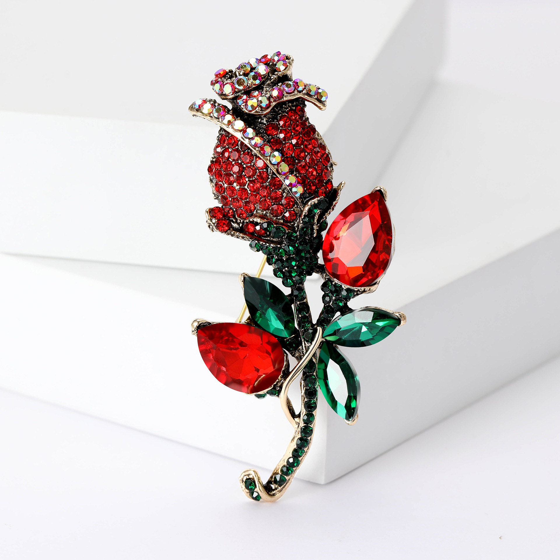 Banquet, Party Occasion Retro Pin Rose Alloy Inlay Rhinestones Women's Brooches