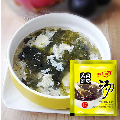 Processed seaweed and shrimp skin soup, no-cook ready-to-eat vegetable seasoning bag, breakfast wonton and egg soup sachet, seaweed and shrimp skin soup
