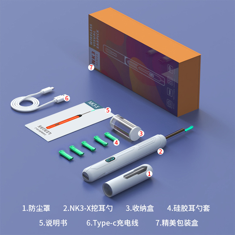 Venta al por mayor NK3-X para niños PRO visual oreja recoger endoscopio HD inalámbrico limpieza oreja recoger artefacto