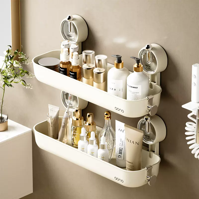 吸盘置物架卫生间浴室洗漱台洗手间免打孔壁挂式挂墙上厕所收纳架