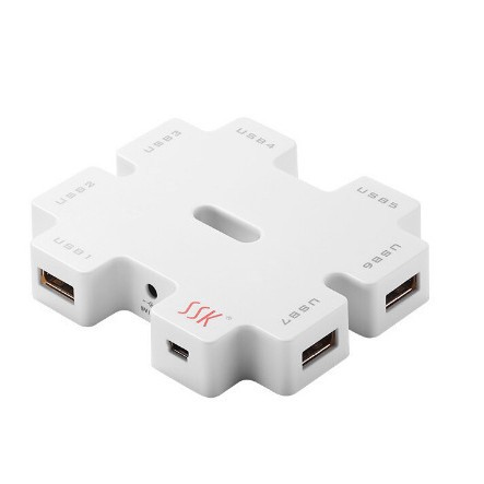 飚王SHU011 一拖七口USB2.0集线器适用 HUB分线器 含电源高速 HUB