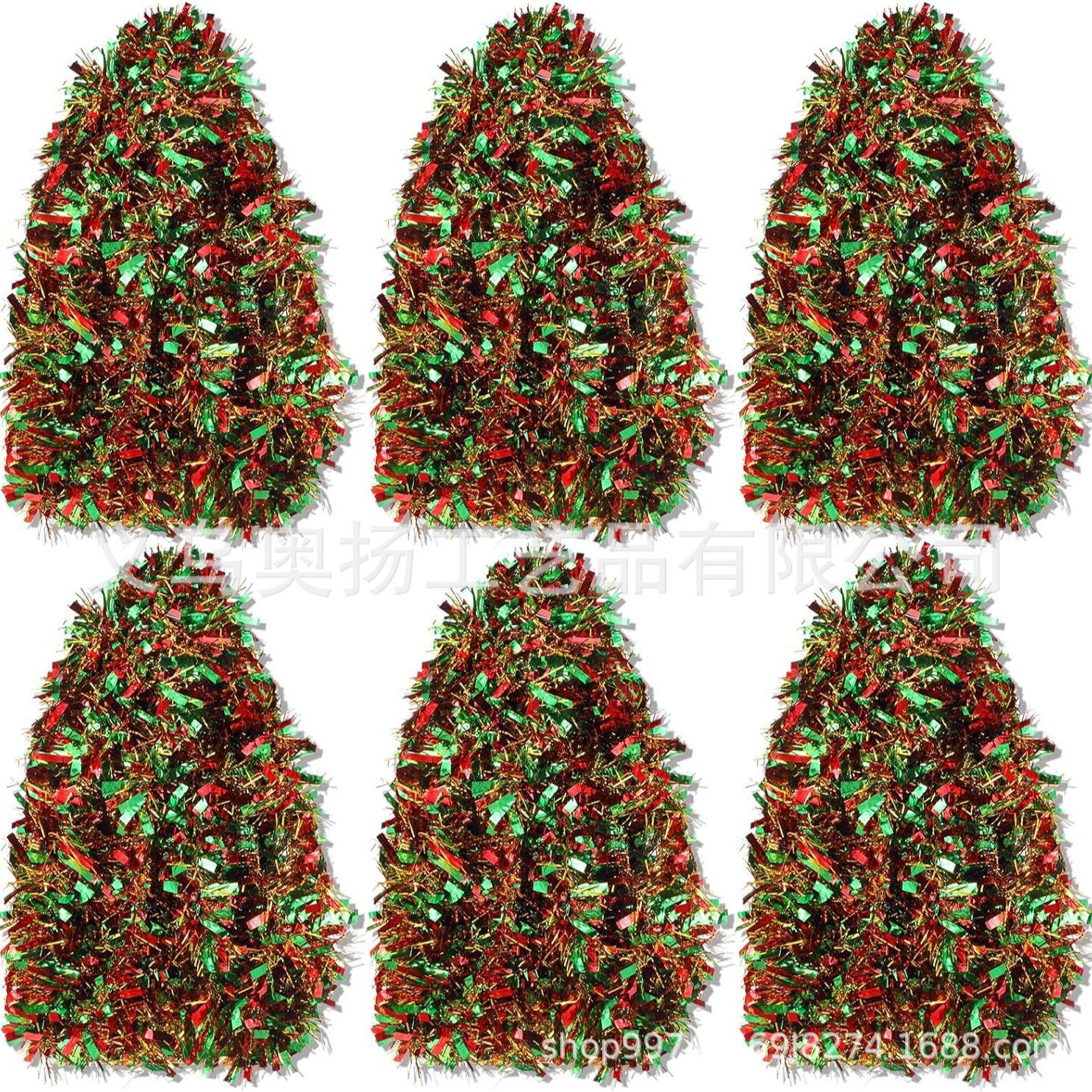 Cross-border Christmas Tricolor Christmas Tree Decoration Golden Bubble Silk Embellishment Flash Party Arrangement Garnish Decoration