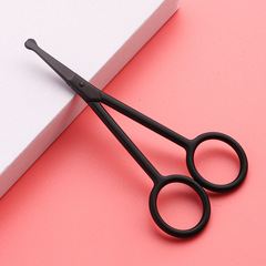 Round Head Nasal Hair Trimmer, Stainless Steel, Beauty Shaving Beauty Makeup Eyelash Manual Hair Cutter, Non-Invasive Nasal, Washable