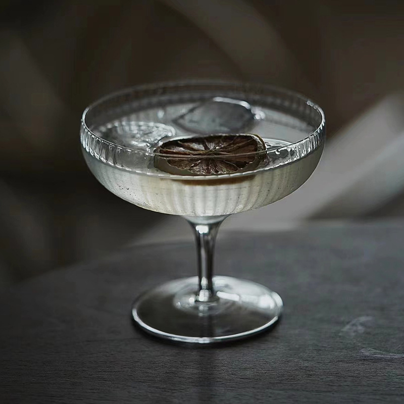 Taza de Martini japonesa Taza de vino vertical Taza de cóctel Taza de bebida de vidrio de boca ancha Taza de Martini