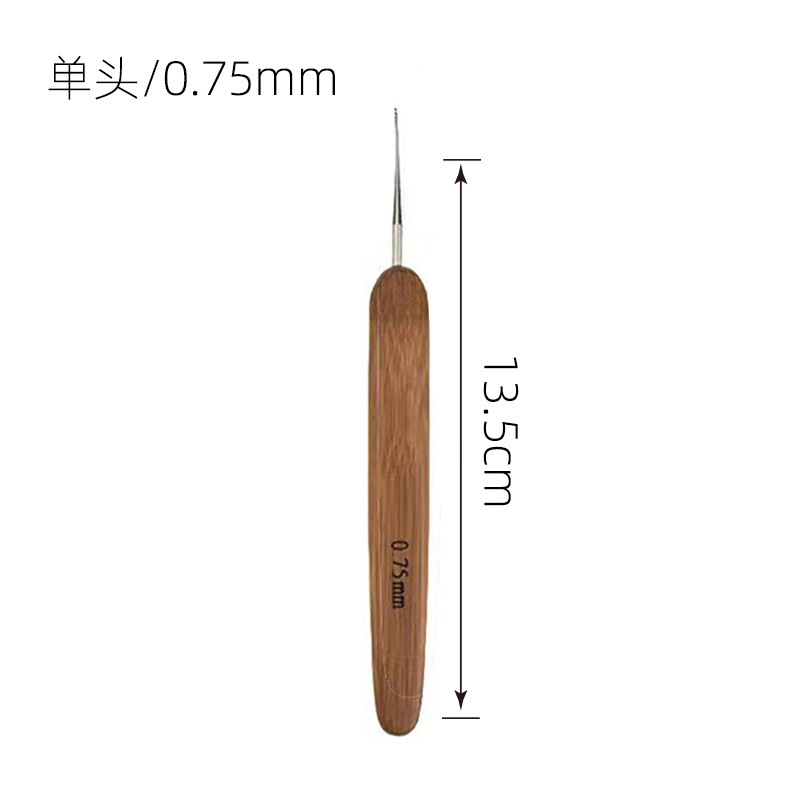 Ganchillo con mango de bambú profundo 0.75mm