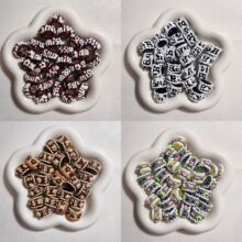 新款油画风重油满油  手绘珠 可爱diy手链钥匙链配件 串珠串珠笔