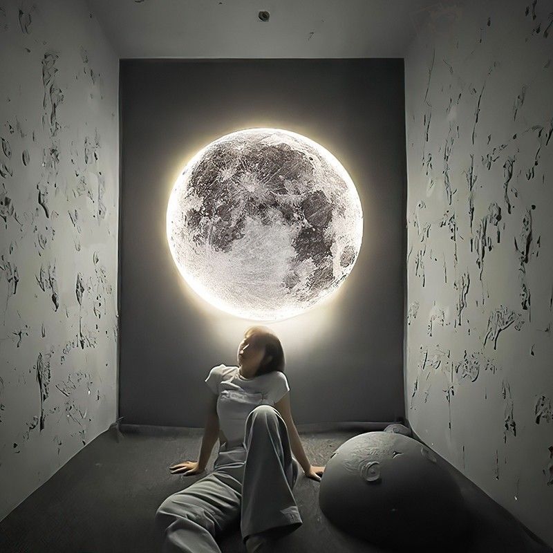New 2024 Bedroom Led Moon Wall Lamp Zhongshan Home Decoration Planet Creative High-End Earth Ceiling Living Room Lamp