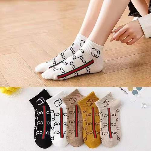  Spring Trend Socks Set Letter Short Leg Breathable Spring Style Fashion Sport College Style Versatile Women's INSA Socks