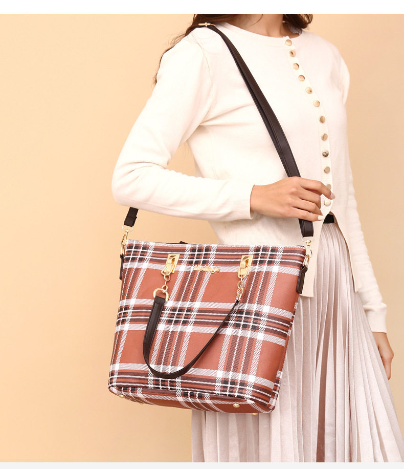 Wholesale of 2024 new styles of European and American retro six-piece single-shoulder bags and hand-carry crossbody bags for foreign trade women's fashion mother-and-child bags undefined