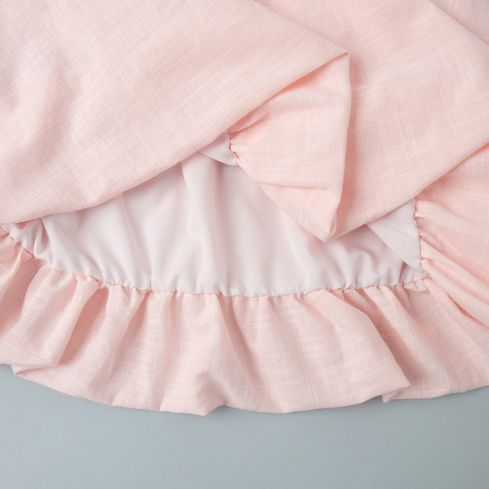 Bộ vest không tay kèm chân váy ngắn dáng hoa hồng thanh lịch — Trắng, màu hồng, quả mơ chi tiết 19