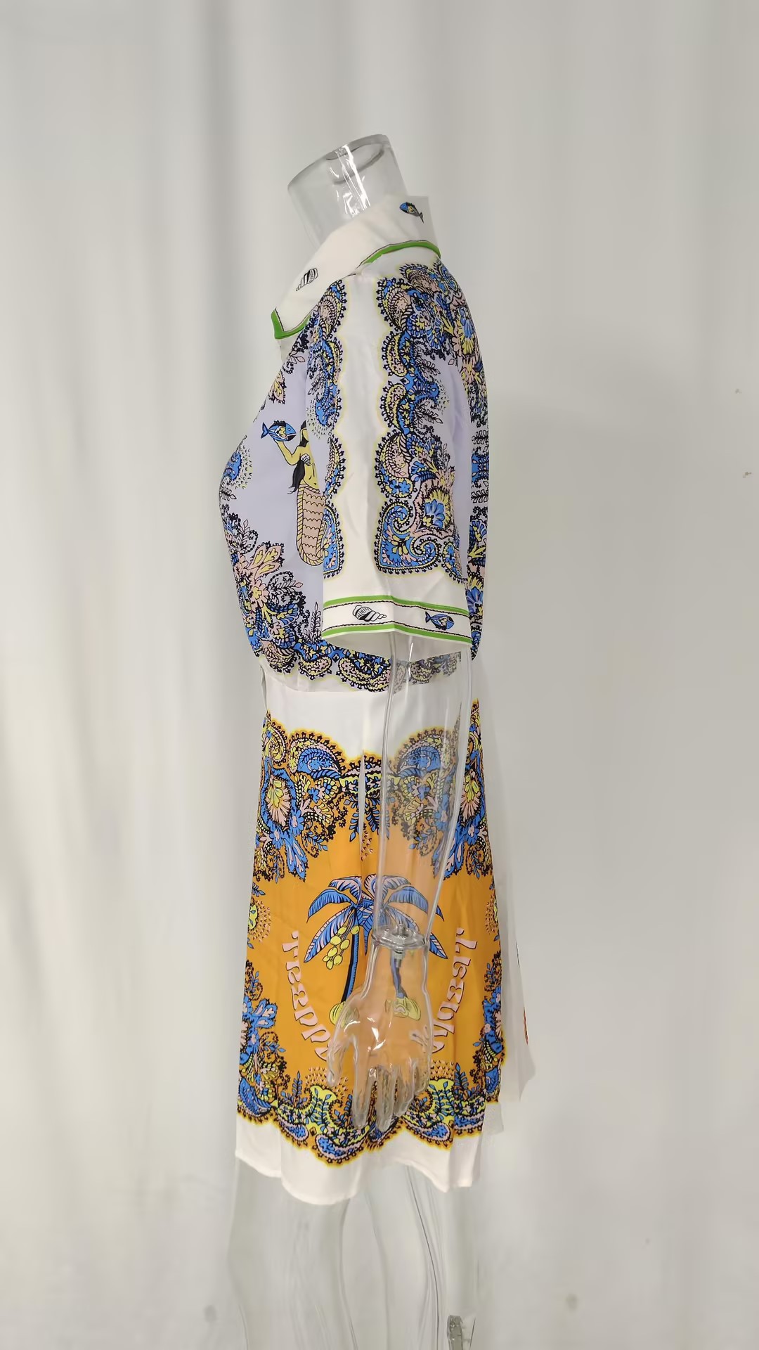2026 New Spring Women' Clothing European And American Export Printed Fahion Caual Slim Fit Single-Breated Short_ecoleips.com