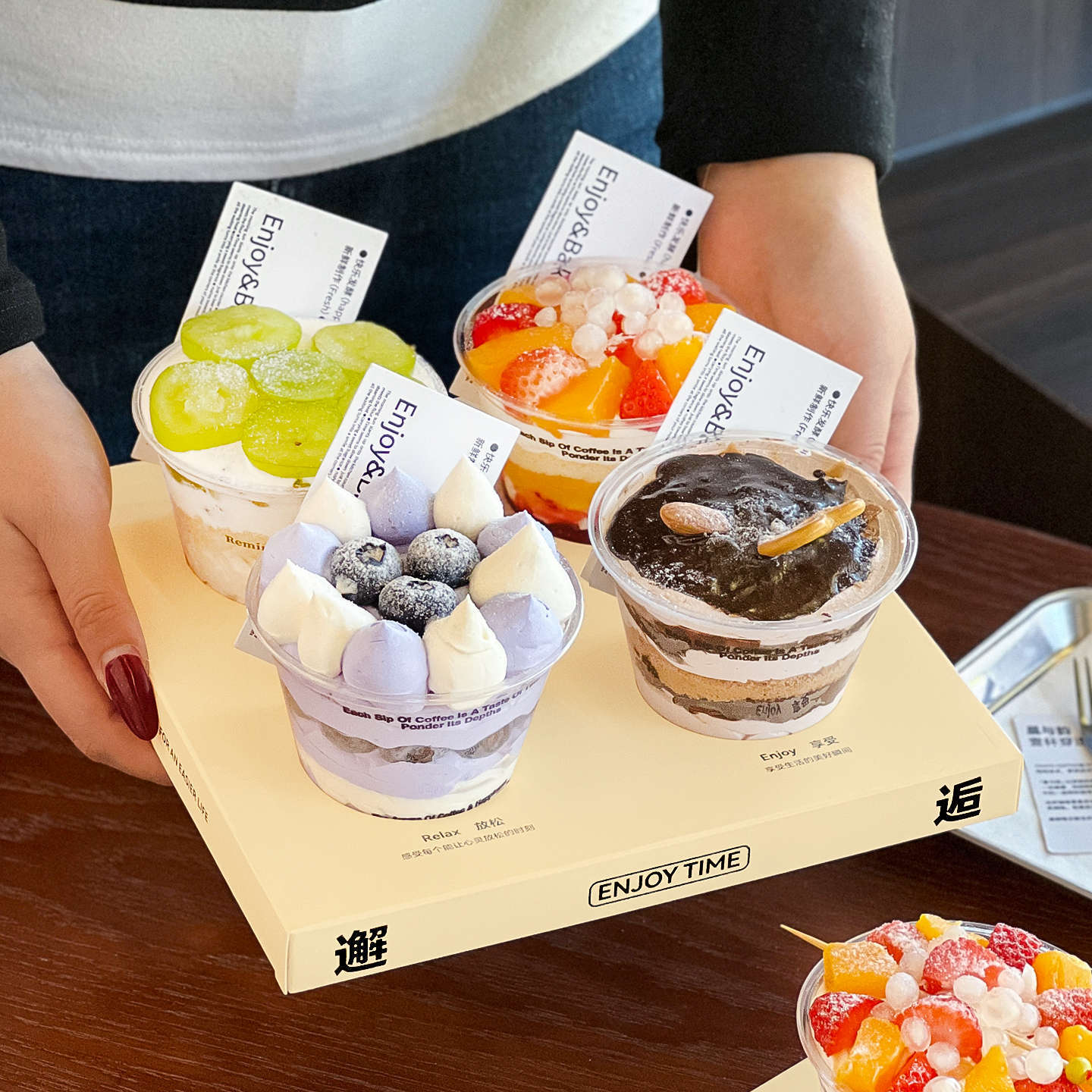 网红布丁慕斯杯托盘定制ins风提拉米苏冰淇淋蛋糕杯烘焙商用打包