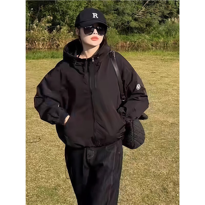 高级感连帽短款薄款外套女款春秋2025新款爆款休闲洋气宽松冲锋衣|undefined
