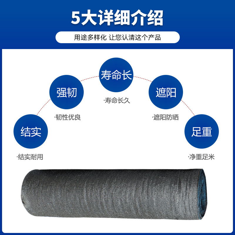 Malla de sombreo negra, malla agrícola de PE, engrosada y densificada, malla para el hogar, protección UV, impermeable, para bordes exteriores. image 3