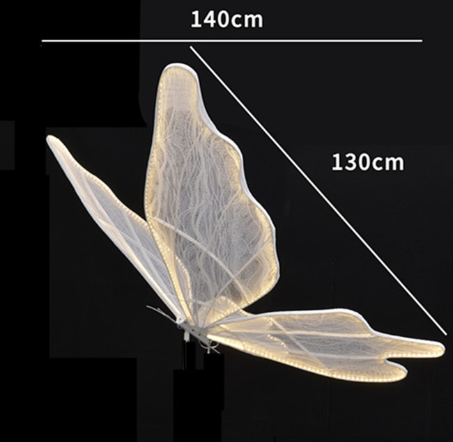 Flores hechas a mano alas de mariposa lámpara decorativa de bricolaje diseño de atmósfera colgante techo de pared colgante soporte de hierro forjado accesorios de decoración