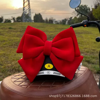 Electric Vehicle Decorative Bow, Motosiklet dəbilqələri - big-red-27cm-bow