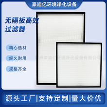 高效空气过滤器滤芯工业风离车间无隔板耐高温大风量过滤器滤网