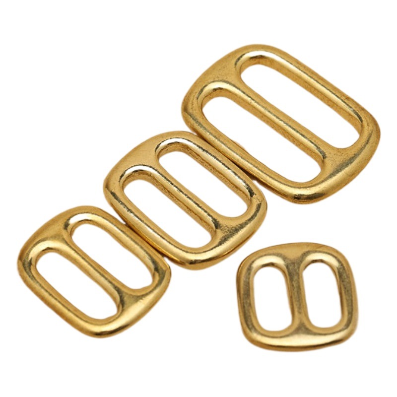 Pure Brass seamless Japanese buckle shoulder strap adjustable buckle copper Japanese ring DIY handmade leather bag belt accessories