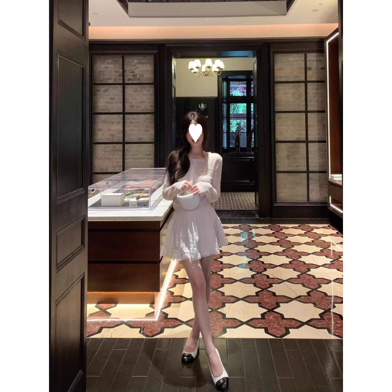 Cool and Slightly Sheer White Knitted Cardigan for Women, New Spring and Summer Style, Versatile, Slim-Fitting, Sun-Protective, Air-Conditioning Top