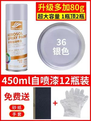 Spray Paint Cans in Black, Avtomobil boyası - silver-12-bottles-450mlbottle-spray-paint