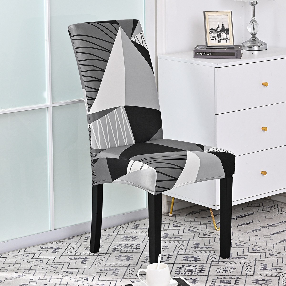 Funda de silla elástica con estampado de seda de leche transfronteriza de Amazon Exportación de Ebay Funda de silla universal todo incluido de gran venta en Europa y América