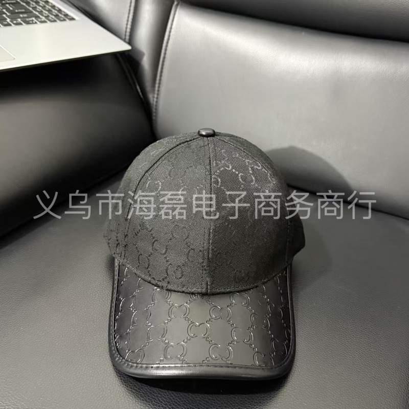 新しいG家のアルファベットのファッションの皮の野球の帽子の日焼け止めの大きい頭の囲うアヒルの舌の帽子の屋外の日よけの男女の通用する金|undefined