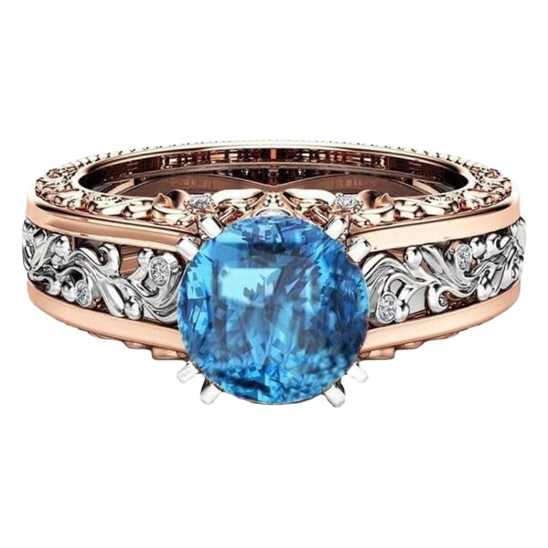 Deseo Venta caliente chapado en oro 14K oro rosa color separación anillo champán joya diamante anillo pulsera Amazon joyería